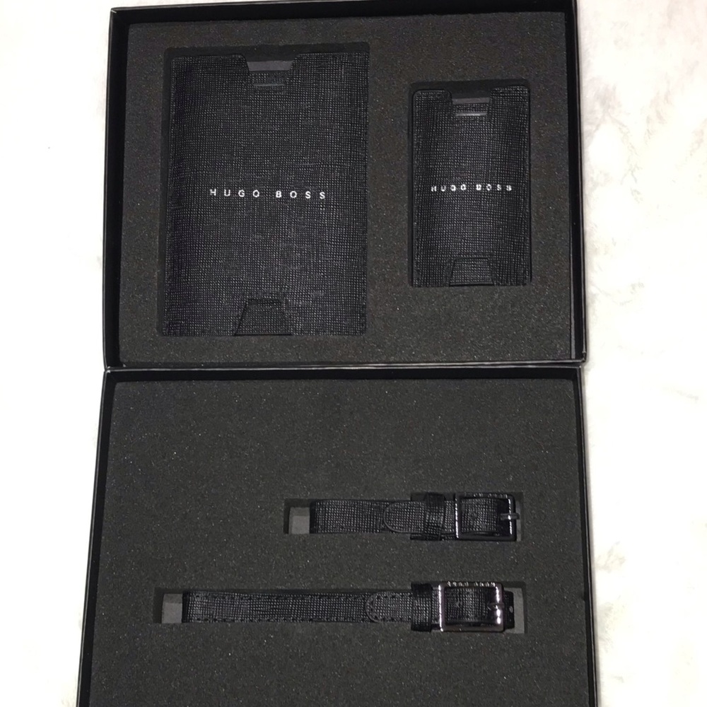 Brand New Hugo Boss Leather Luggage Tag Gift Set - Picture 5 of 6